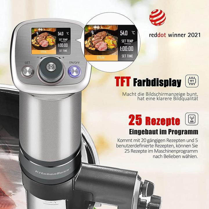Image du produit KitchenBoss G320/argent avec 5 sacs de mise sous vide