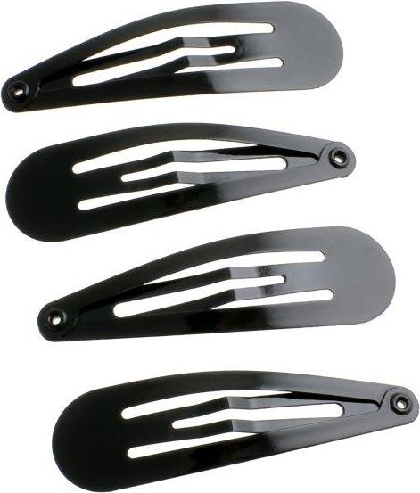 Image du produit DailyGo Pince à cheveux Click Clack en métal 5 cm, noir (4 pcs)