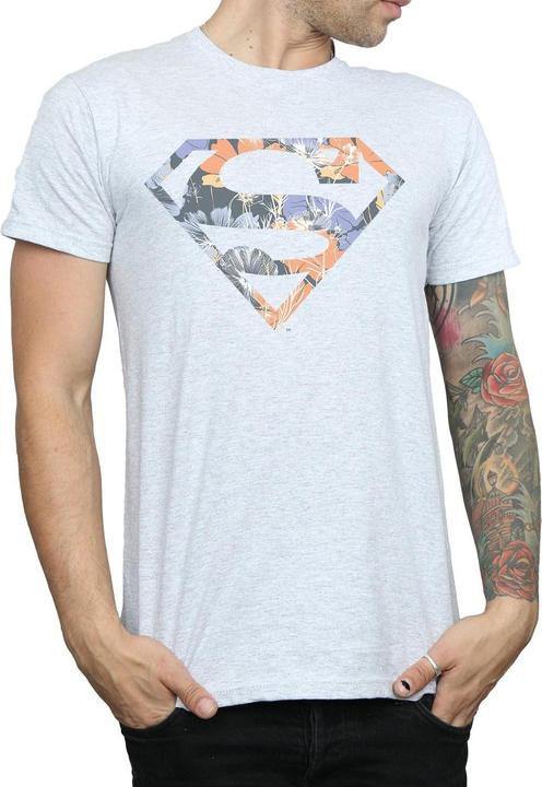 Actual product image Mens Superman Floral Logo 2 T-Shirt (3XL)