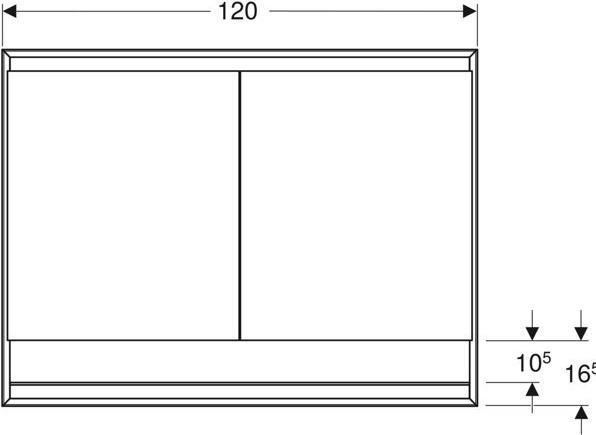 Actual product image Geberit ONE mirror cabinet with ComfortLight, 2 doors, flush mounting, with niche, 120x90x15cm, 505.