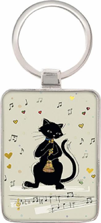 Produktbild Kiub schlüsselanhänger rechteck katze musik trompete bug art