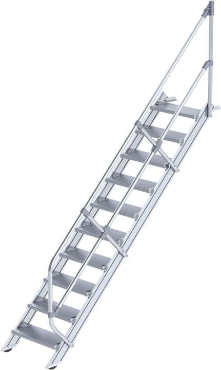 Produktbild Munk Treppe 45° Stufenbreite 600 mm 10 Stufen Aluminium geriffelt (Trittleiter, 222 cm)