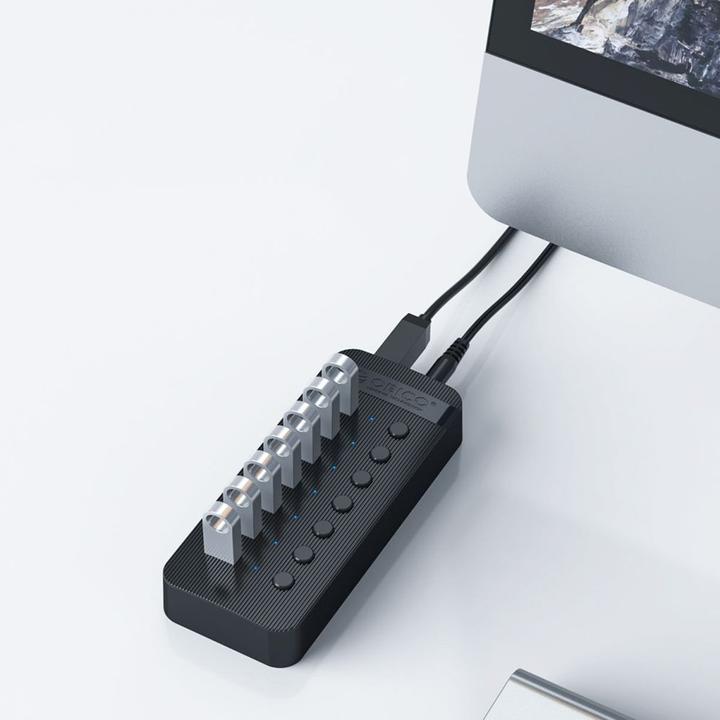 Actual product image Orico Converter CT2U3-13AB 13x USB-A 3.0 Hub with Switches - Black (13 Ports)