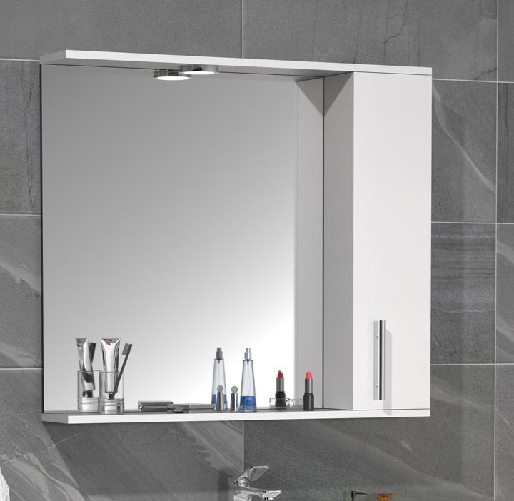 VCM Bathroom mirror wall mirror 75 cm hanging mirror cabinet bathroom revolving door lighting Lisalo XL (75 x 14 cm)