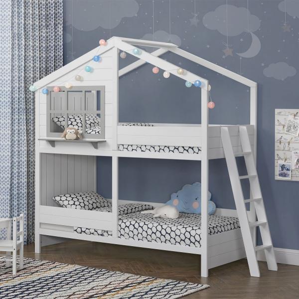 Actual product image Juskys Children's loft bed dream house with roof & ladder (90 x 200 cm)