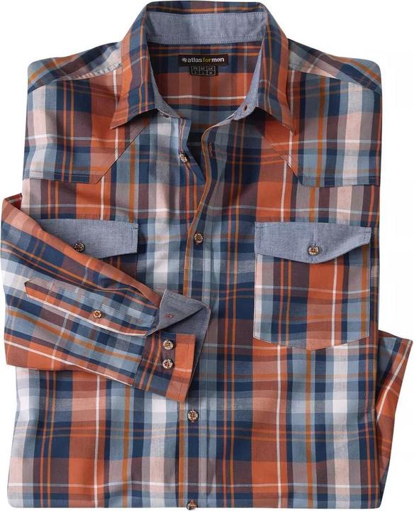 Atlas For Men Kariertes PopelineHemd (3XL)