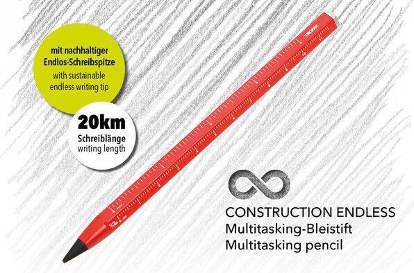 Image du produit Troika CONSTRUCTION ENDLESS Crayon sans fin, rouge (HB)