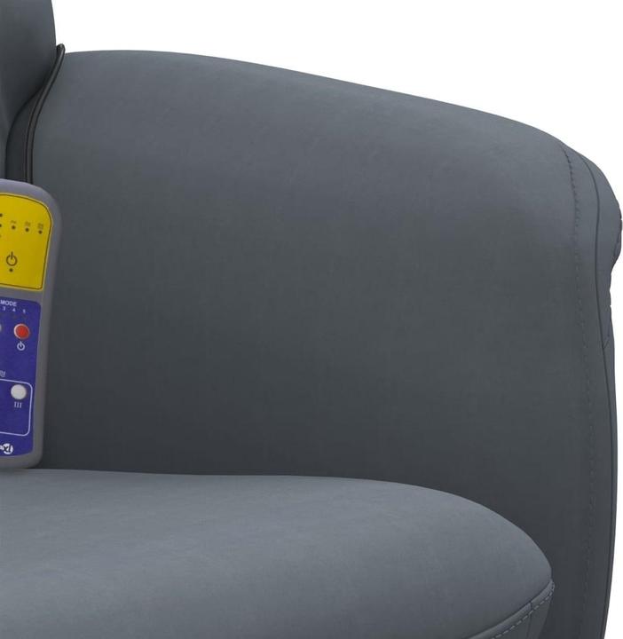 Actual product image VidaXL Massage chair with footstool dark grey velvet,colour