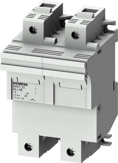 Siemens SIEM 3NW7221 Einbausicherungssockel f. Zylinder-SicherungseinsÃ¤tze Gr.22x58mm (Zylindersicherung)