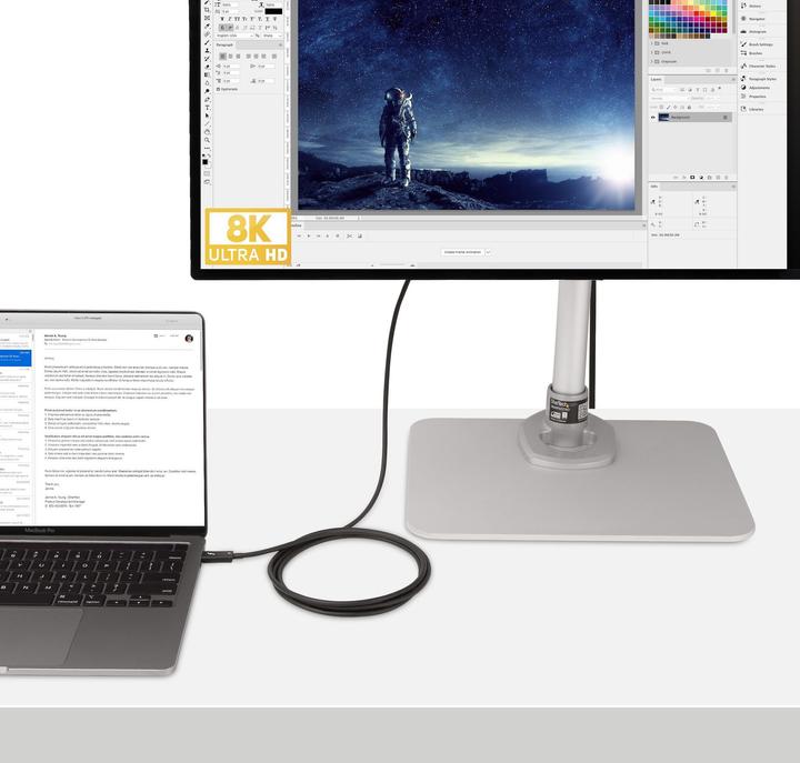 Produktbild StarTech com A40G2MB-TB4-CABLE, Mâle, Mâle, 2 m, Noir, Nickel, 40 Gbit/s (2 m, USB 4.0, USB 3.2)