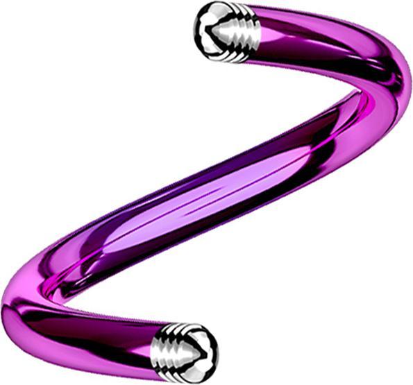 Star Piercing Micro Spiralen-Stab violett (ohne Messing, Titan G23)
