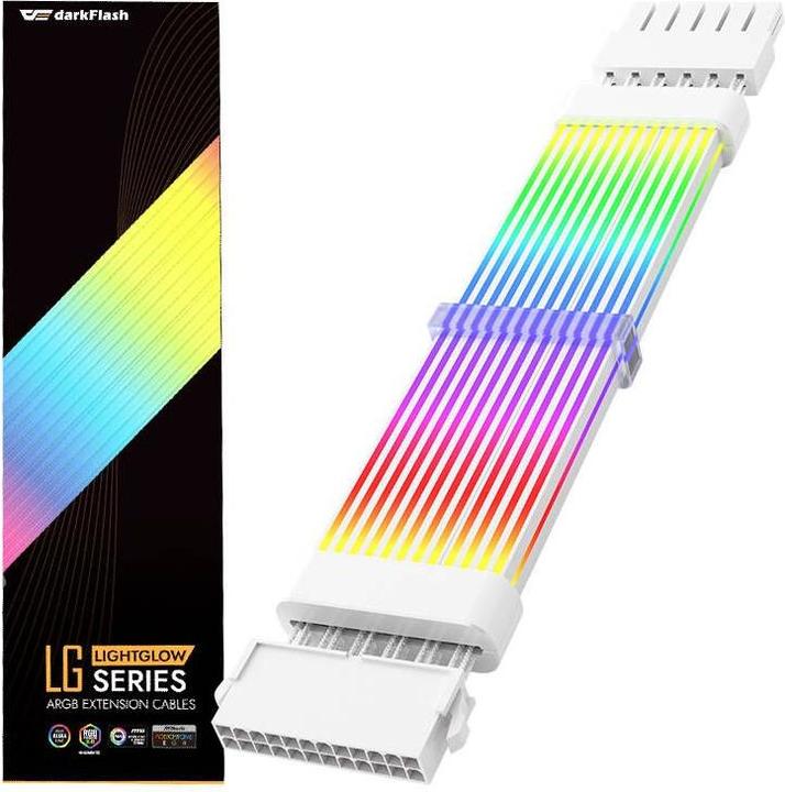 Actual product image Darkflash Tech LG01 24 PIN ARGB Extension Cable (white)
