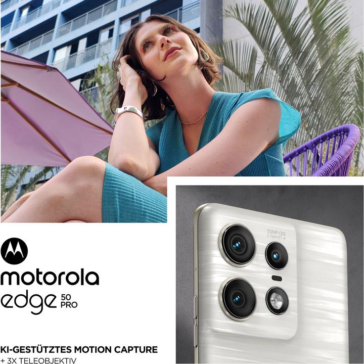 Produktbild Motorola Edge 50 Pro (512 GB, Moonlight Pearl, 6.67", Dual SIM, 50 Mpx, 5G)