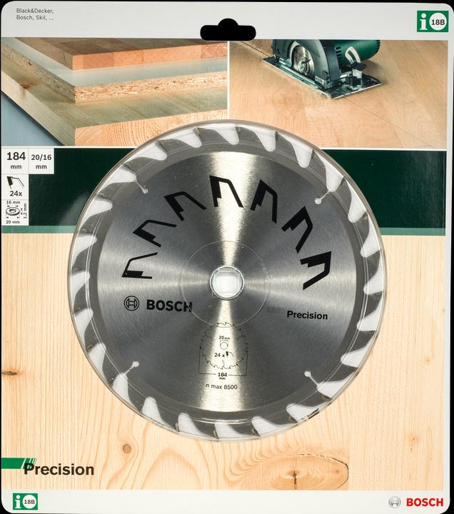 Produktbild Bosch Zubehör Kreissägeblatt PRECISION D= 184 mm Bohrung= 16 mm Z= 24
