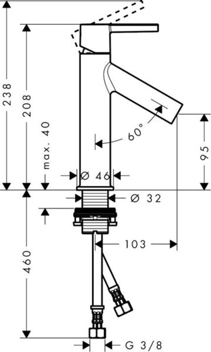 Actual product image hansgrohe EH-WT-MI 100 AXOR STARCK DN 15 m HGri o Drawst. bru black chrome