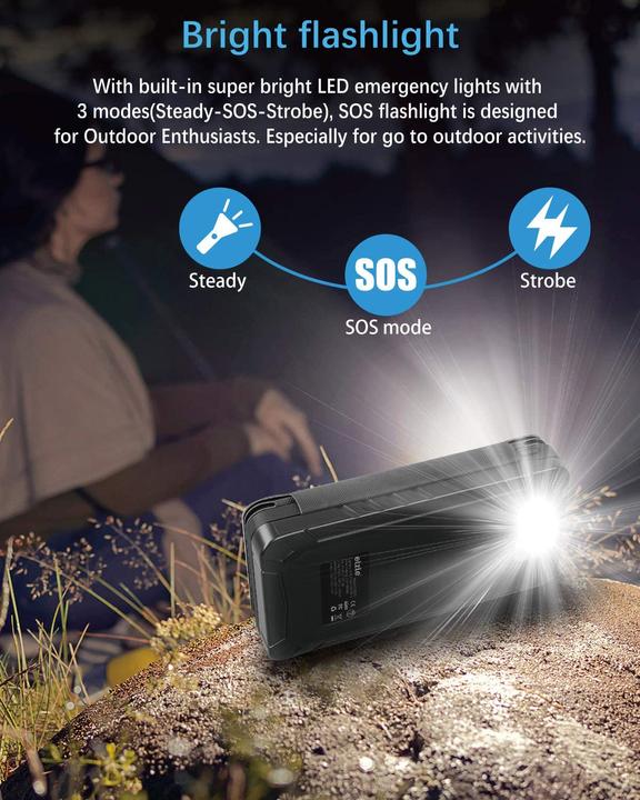 Productafbeelding Elzle Solar PowerBank, zwart (26800 mAh)