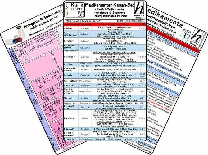 Image du produit Medikamenten Karten-Set - Notfallmedikamente, Analgesie & Sedierung, Inkompatibilitäten intrave (Allemand, Uwe Hawelka, 2025)