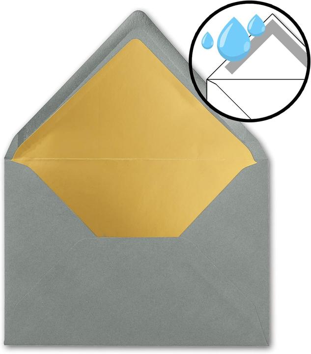 Immagine prodotto Neuser Papier Gold-gefütterte Briefumschläge C5 (50 Stück) (C5, 50 x)