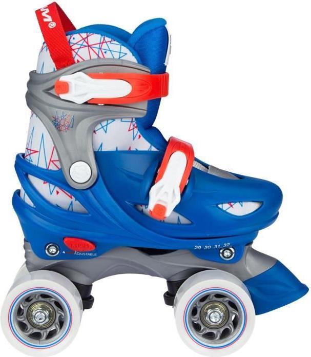 Nijdam Rolschaatsen Verstelbaar - Geo Metricker - Blauw/Rood/Wit/Zilvergrijs - 33-36 (33, 34, 35, 36)
