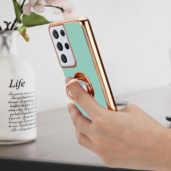 Produktbild Cadorabo Hülle für Samsung Galaxy S21 ULTRA im TPU mit Kameraschutz und Ring LM089 Style (Samsung Galaxy S21 Ultra)