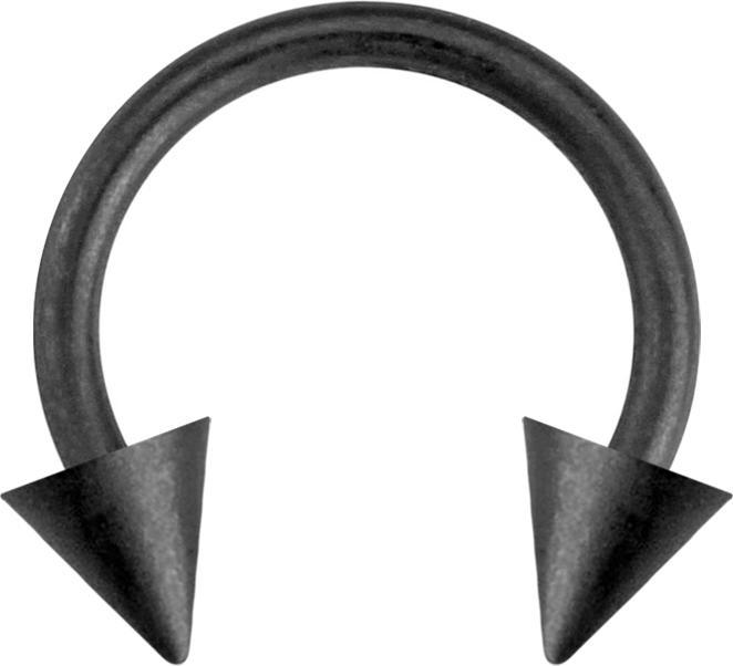 Produktbild Star Piercing Micro Circular Barbell schwarz matt mit zwei Cones (ohne Messing, Chirurgenstahl 316L)