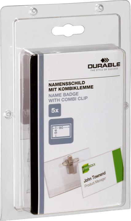 Immagine prodotto Durable Etichetta portanome con clip 90x54 mm
