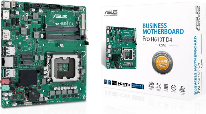 Actual product image ASUS MB PRO H610T -CSM (LGA 1700, Intel H610, Mini-ITX)