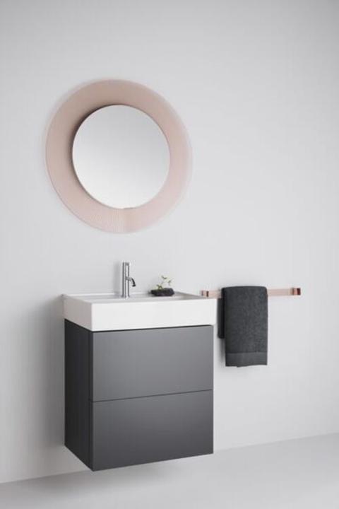 Actual product image Laufen Mirror KARTELL 780x780mm, with LED lighting powder pink (Ø 78 cm)
