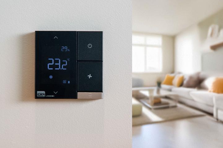 Actual product image Shelly LinkedGo Smart HVAC thermostat