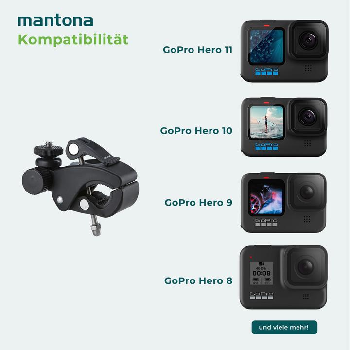 Actual product image mantona Clamp mounting XL (Hero 6, Hero 7, Hero 3+, hero 5, Hero 4, Hero 3, Hero 2)