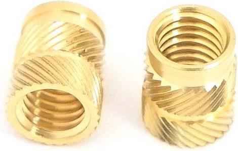 Actual product image Rs Pro M4 Brass Threaded Insert, 6.3mm diameter 5.6mm Dep (M4)