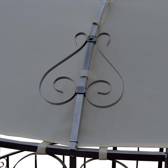 Actual product image Swisshandel24 Pergola Almeria, round gazebo garden pavilion, sturdy steel frame Ø 3m - light grey (300 cm, 300 cm)