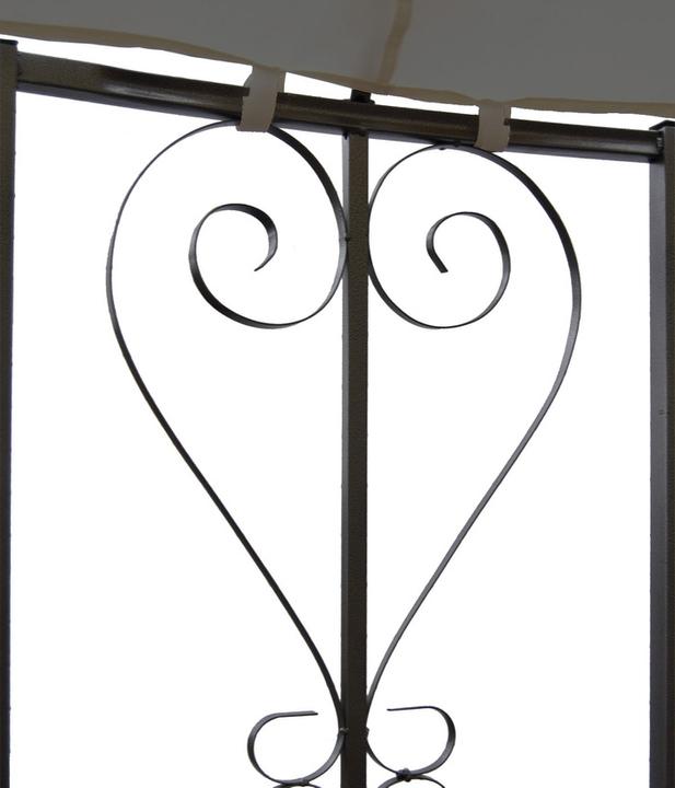Actual product image Swisshandel24 Pergola Almeria, round gazebo garden pavilion, sturdy steel frame Ø 3m - light grey (300 cm, 300 cm)