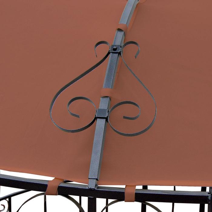 Immagine prodotto Swisshandel24 Pergola Almeria, gazebo rotondo da giardino, robusta struttura in acciaio Ø 3m - terracotta-marrone (300 cm, 300 cm)