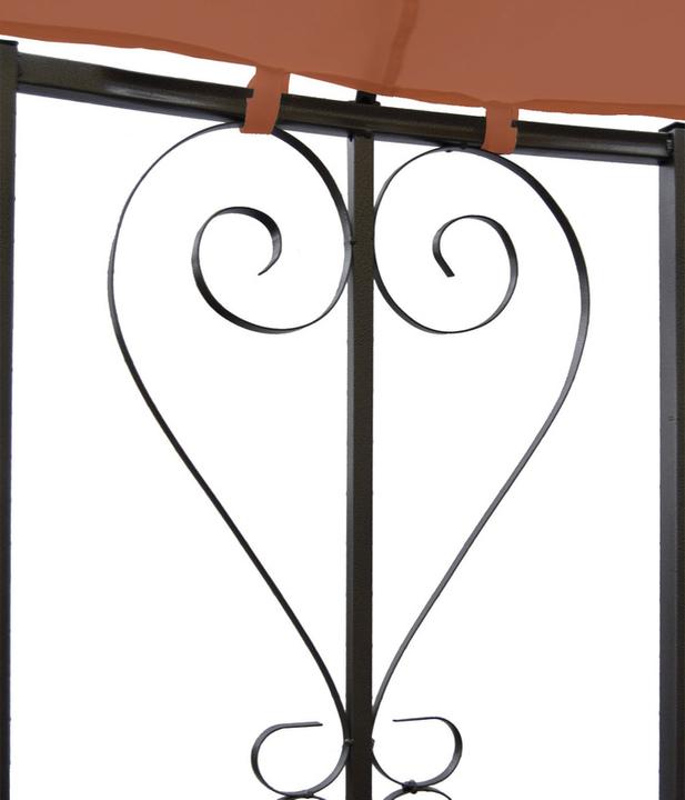 Immagine prodotto Swisshandel24 Pergola Almeria, gazebo rotondo da giardino, robusta struttura in acciaio Ø 3m - terracotta-marrone (300 cm, 300 cm)