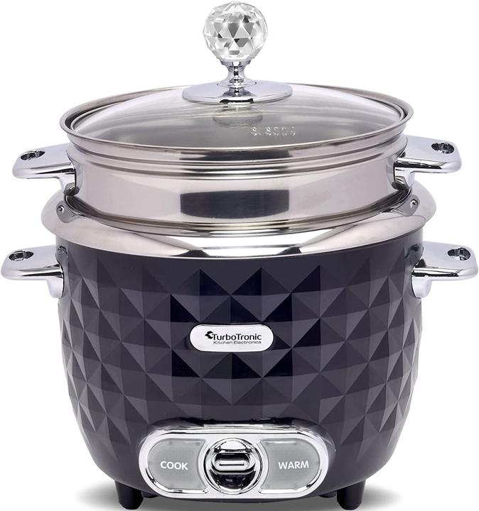 Produktbild TurboTronic By Z-Line Reiskocher mit Dampfgareinsatz aus Edelstahl 1L in Schwarz