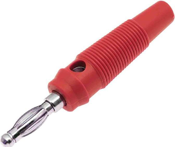 Produktbild Rs Pro 4 mm Bananenstecker Rot, Kontakt vernickelt, 30V / 24A, Schraubanschluss