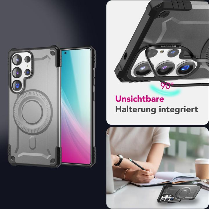 Immagine prodotto Nalia Granite - Armor Panzer Hülle mit MagSafe Ring und Ständer - Military Hardcase (Samsung Galaxy S25 Ultra)