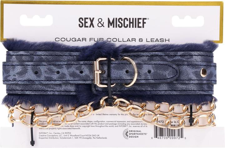 Image du produit Sportsheets Collier et Laisse en Fourrure Cougar - Noir