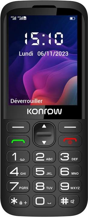 Actual product image Konrow Senior 280 Next 4G (2.8" - Dual Sim - With Charging Station) Black (2.80", 4G)