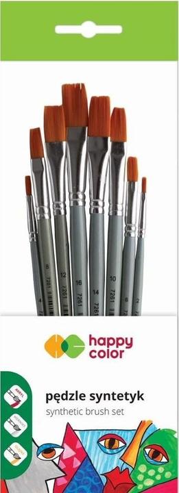 Produktbild Happy Color Synthetische Kunstpinsel, flach, 8 Stk