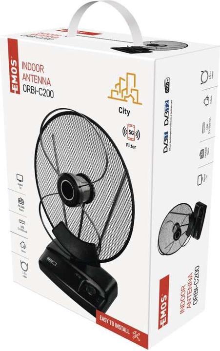 Produktbild Emos Zimmerantenne CITY ORBI-C200, DVB-T2, DAB, FM, LTE/4G/5G Filter (Zimmerantenne, DAB/ DAB+, DVB-T / -T2)