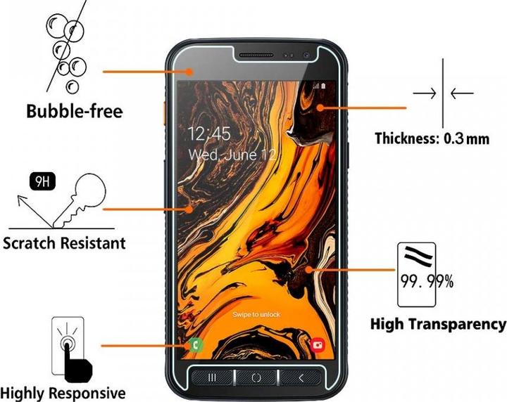 Produktbild Screenguard Samsung Galaxy XCover 4S Panzerglas Schutzfolie Case Friendly Design (1 Stück, Samsung Galaxy S21)