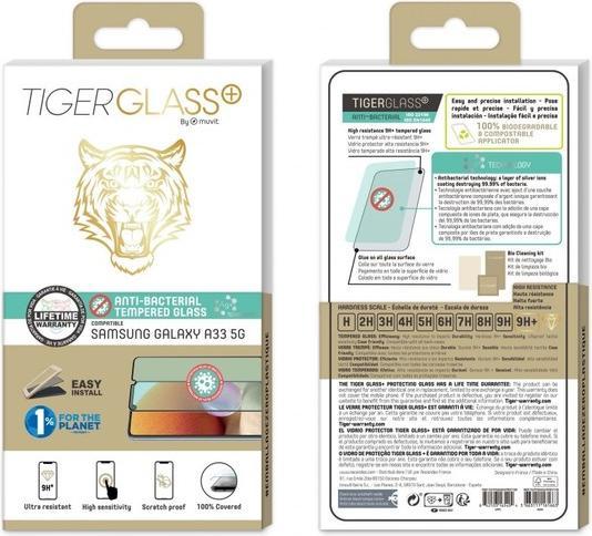 Produktbild Muvit Tiger Glass Plus Verre Trempe Antibacterien Samsung Galaxy A33 5g (1 Stück, Samsung Galaxy A33 5G)