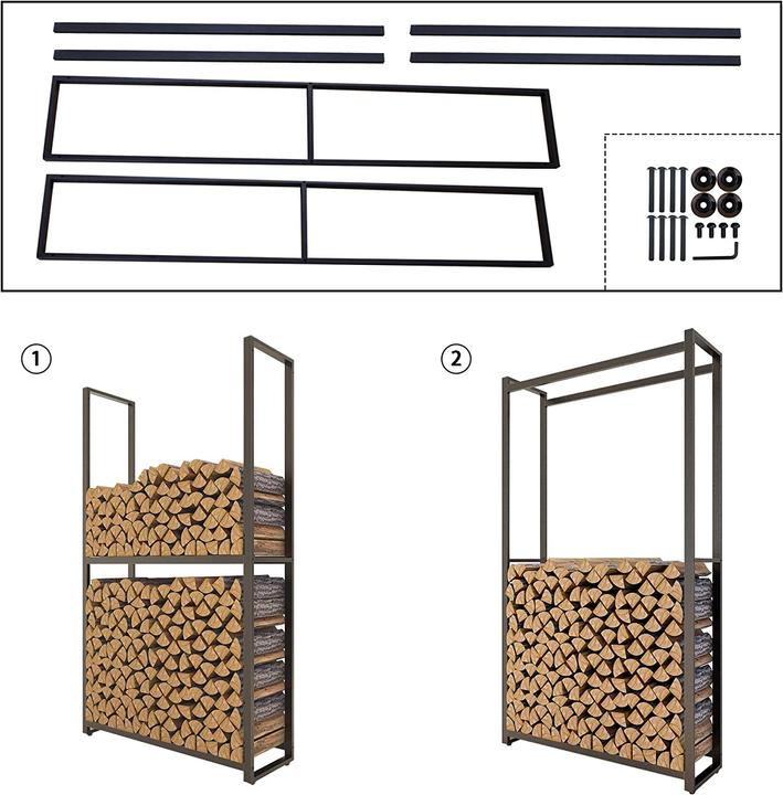 Produktbild Montixx Feuerholzregal, H150xB65xT25cm
