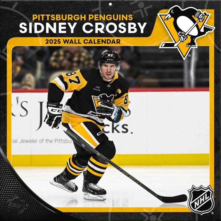 Immagine prodotto NHL - Pittsburgh Penguins - Sidney Crosby - Calendario murale joueur 30,5 x 30,5 cm 2025 (30,5 x 30,5 cm, Francese, Italiano, Spagnolo, Tedesco, Inglese)
