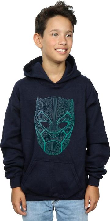 Immagine prodotto Black Panther Tribal Mask Felpa con Cappuccio Ragazzi (140, 146)