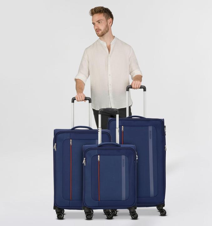 Produktbild American Tourister Blazing Ride 4 Rollen Kofferset 3-teilig mit Dehnfalte (211 l, XL (ab 115l))