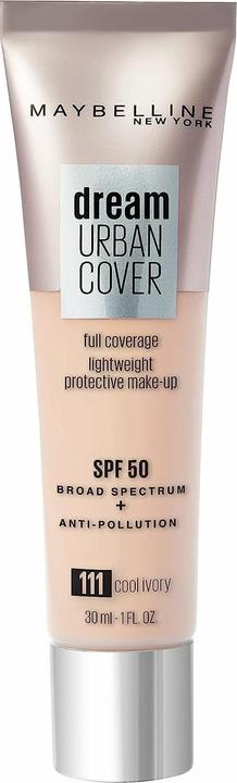 Actual product image Maybelline New York Dream Urban Cover Foundation 111 Cool Ivory Spf50 30ml (111 Cool Ivory)