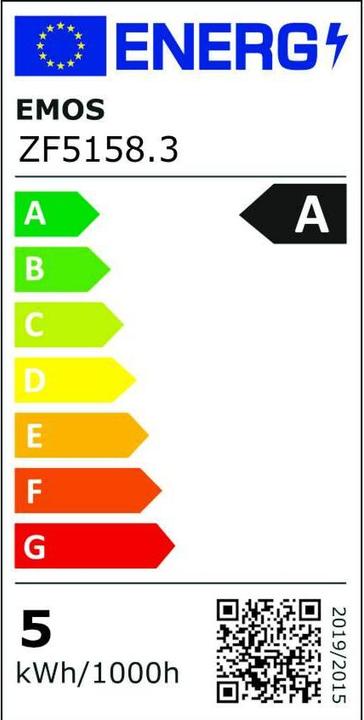 Energie-Label Emos LED Lampe Filament A60 / E27 / 5 W (75 W) / 1 060 lm / Neutralweiss (E27, 5 W, 1060 lm, 3 x, A)